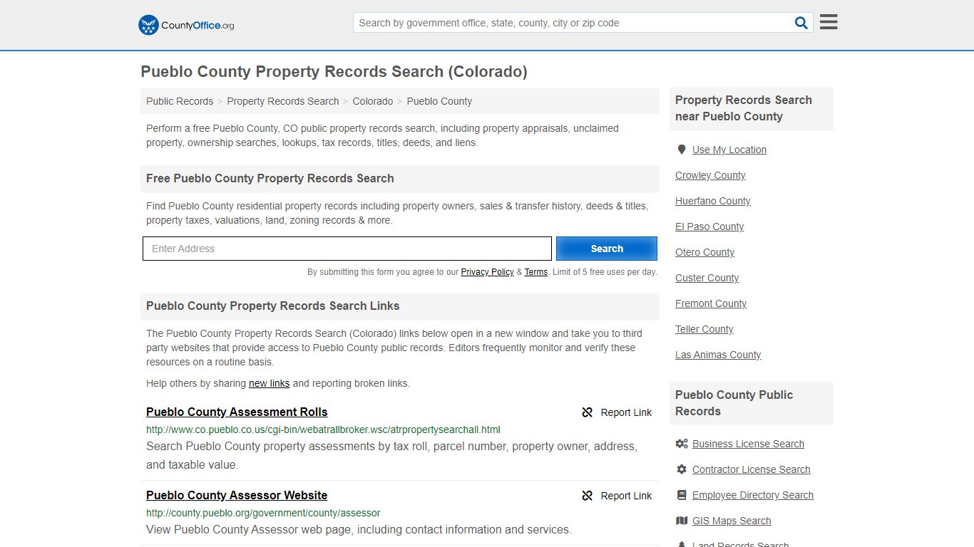Pueblo County Property Records Search (Colorado)