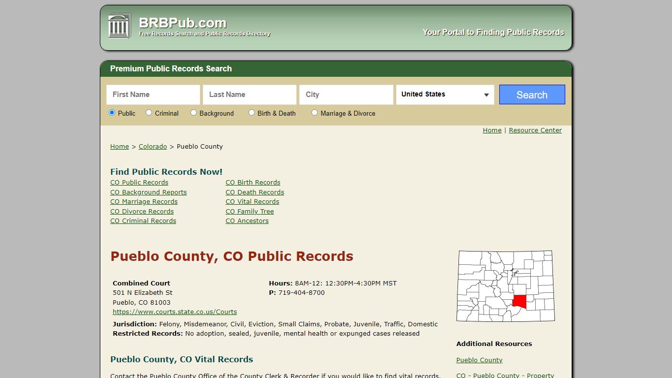 Pueblo County Public Records | Search Colorado Government ...